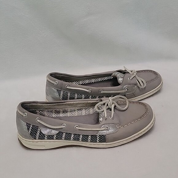 Sperry Top Siders Grey And Silver Flats Size 9 - Picture 5 of 10